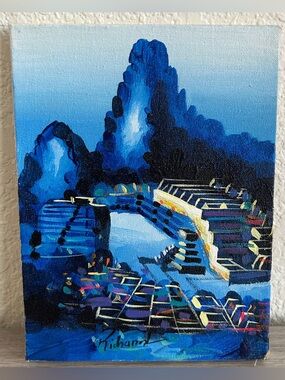 Original "Richard" Expressionist Mountain Landscape (Acrylic on Canvas)
